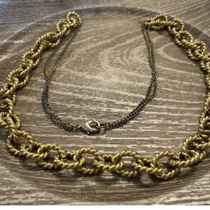 Chic Gold and Silver Twisted Necklace